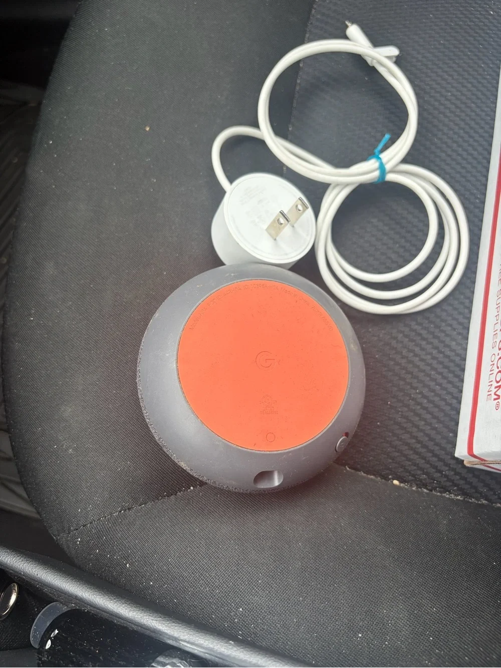 Google Compact Round Portable Speaker - Orange and Gray